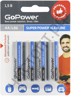 GoPower LR6 AA BL4 Alkaline 1.5V (48)