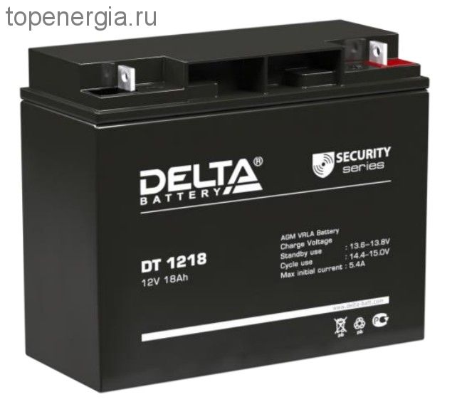 Аккумулятор герметичный VRLA свинцово-кислотный DELTA DT 1218