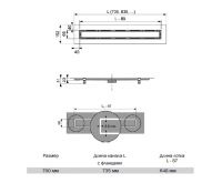 Душевой лоток Tece Drainline 70 650700 с решеткой Хром схема 4