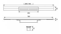 Душевой лоток Tece Drainprofile 90 6709 с решеткой PVD схема 18