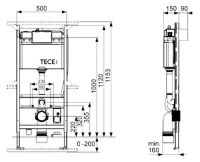 Инсталляция Tece Tece Profil 9300344 для унитаза Toto Neorest без кнопки смыва схема 3