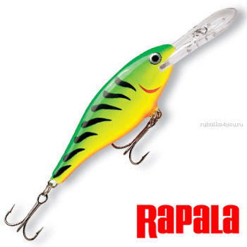 Воблер Rapala Shad Rap 50мм / 6 гр / Заглубление: 1,2 - 2,7 м / цвет:  SR05-FT