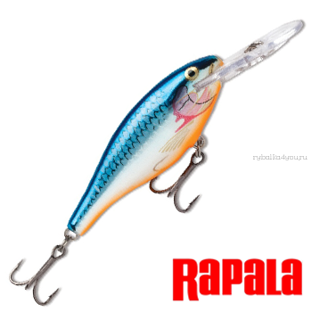 Воблер Rapala Shad Rap 50мм / 6 гр / Заглубление: 1,2 - 2,7 м / цвет:  SR05-SB