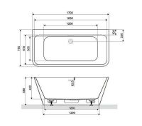 Акриловая ванна Excellent Lila 2.0 170x75 WAEX.LIL2.170.WHP без гидромассажа схема 7