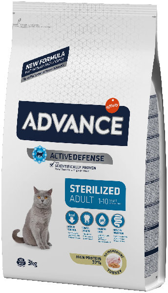 Сухой корм для стерилизованных кошек Advance Sterilized с индейкой и ячменём 3 кг