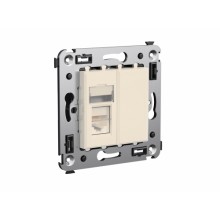 DKC Компьютерная розетка RJ-45 в стену, кат.5e одинарная, "Avanti","Ванильная дымка" 4405463