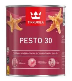 Эмаль Универсальная Tikkurila Pesto 30 0.9л Полуматовая, Интерьерная, без Резкого Запаха / Тиккурила Песто 30