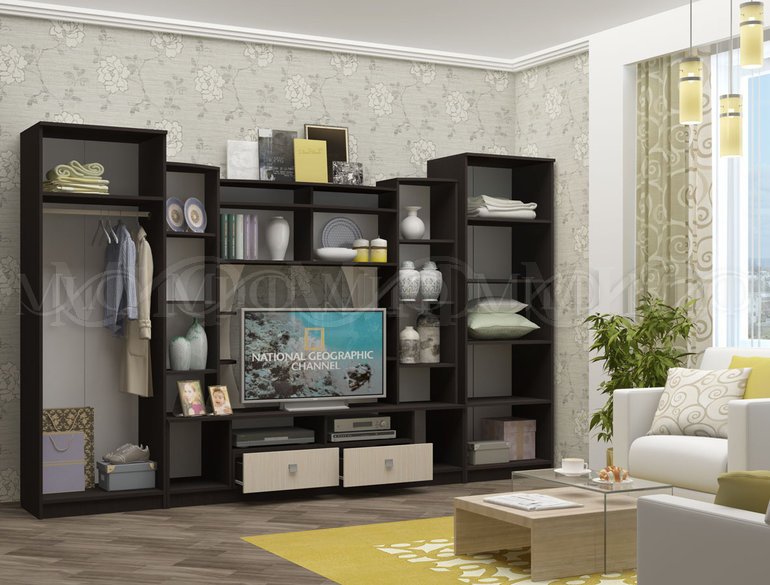 Гостиная Женева (Венге/Дуб беленый)