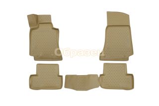 Коврики 3D в салон RENAULT Fluence, 2010->, 4 шт. (полиуретан,бежевые)
