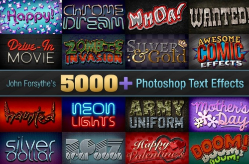 5000+ Профессиональных текстовых эффектов для Photoshop (Джон Форсайт)