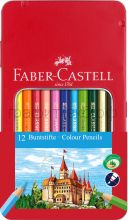 Карандаши цв.12цв.Faber-Castell Замок металл.коробка 115801