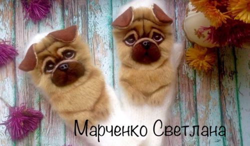 Мастер-класс Звероварежки Мопсы' (Светлана Марченко)