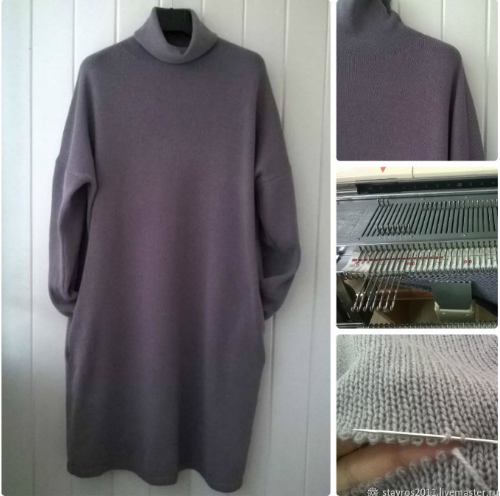 Платье с воротником-гольф и карманами в боковых швах (stavros2011)