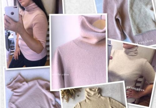 [Машинное вязание] Гольфс с цельновязаной горловиной и втачным рукавом (Анна Киселева)