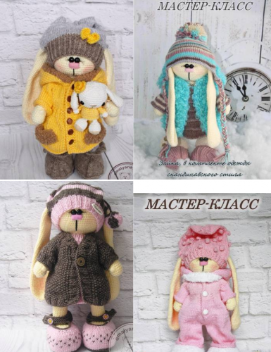 [Вязание] МК1 4коплекта одежды на Зайку+в одном сама Зайка(Светлана Малярик, malyarik_toys)