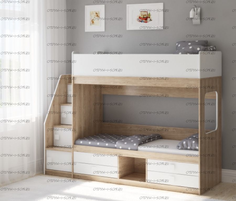 Кровать двухъярусная Легенда D606.3, два варианта цветов "