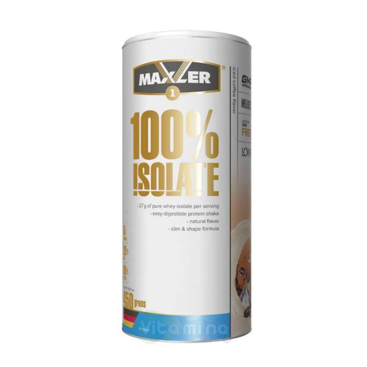 MAXLER Протеин 100% Isolate с низким содержанием жира и сахара Ледяной кофе, 450 г