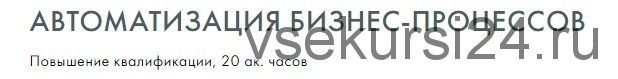 [Русская школа управления] Автоматизация бизнес-процессов