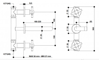 Смеситель для раковины Bongio T CROSS/T LEVER 30438/1A схема 2