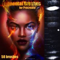 58 кистей procreate для изображения стихий / 58 Elemental Brushes for Procreate (Sandra Winther Art)