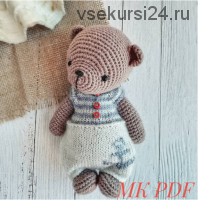 Мишка Тедди в комбинезоне (wool_toys_marina)