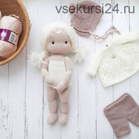 Вязаная куколка и одежда (wooltoys.marina)