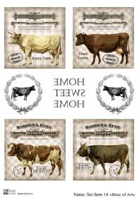 Декупажная карта Base of art, 20*30 см, Set farm 14
