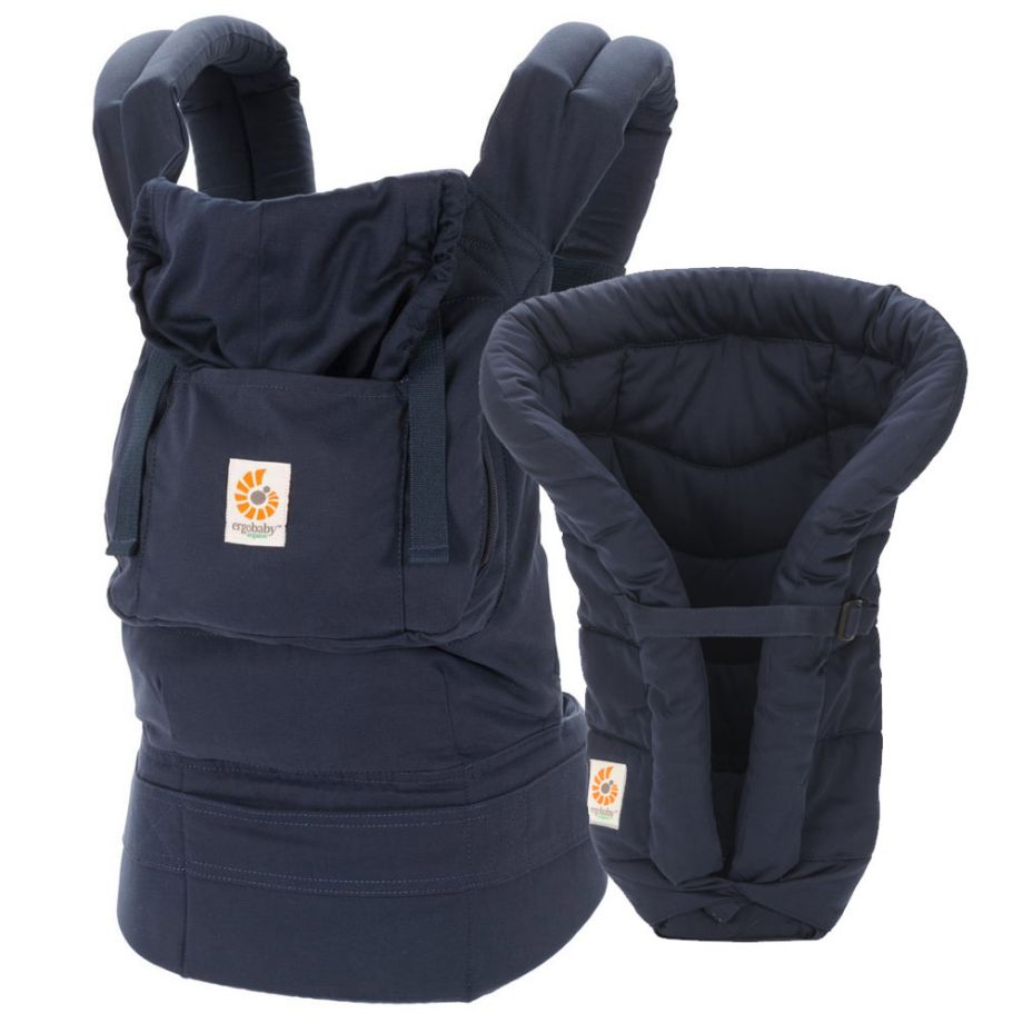 Комплект эргорюкзак+вставка Bundle of Joy Ergobaby Carrier Organic Twill Navy +Infant Insert Heart2Heart