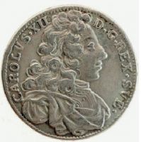 1 марка 1701 Швеция AUNC Редкий год