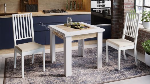 Стол раздвижной «Хьюстон» тип 3 (Белый/Дуб Крафт золотой)