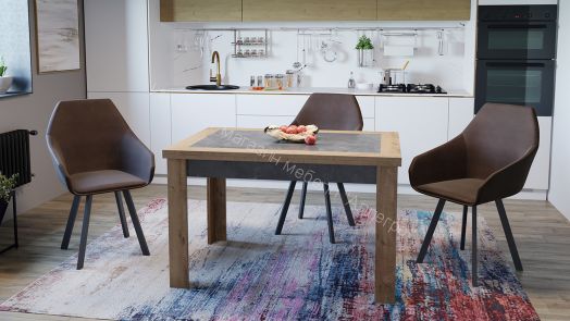 Стол раздвижной «Хьюстон» тип 4 (Дуб Вотан/Моод Темный)