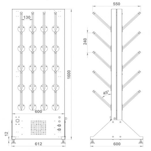 Сушильный стеллаж "SL1 ЭКОНОМ" двусторонний