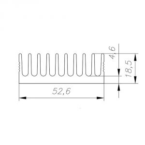 Профиль алюминиевый 52,5мм х 18,5мм х 1,4кг