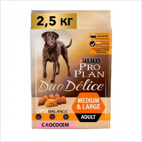 Сухой корм для собак  Pro Plan Duo Delice Medium & Large Salmon с лососем и рисом