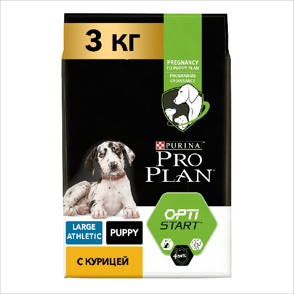 Сухой корм для щенков крупных пород Pro Plan Puppy Large Athletic с атлетическим телосложением с курицей