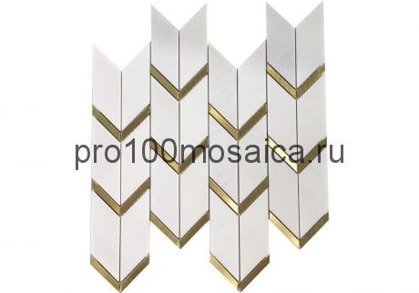 ATLANTIDA. Мраморная мозаика с латунными вставками,  размер, мм: 322.5*305*8 (ORRO Mosaic)