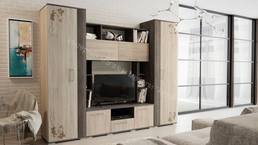 Стенка «Белла» исп. 2 (Дуб Сонома трюфель/Дуб Сонома)