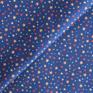Хлопок праздничные звездочки на синем 50х37 см. limit