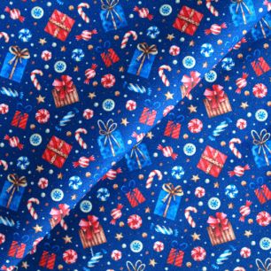 Хлопок подарки на синем 50х37 см. limit