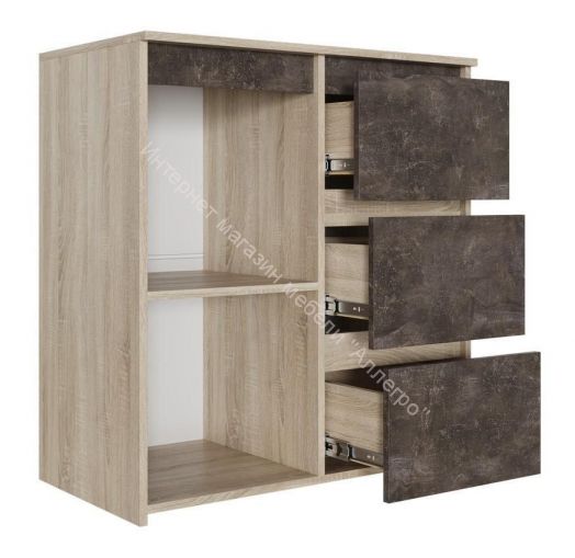 Комод Милано-2 Дуб Сонома светлый - Ателье тёмный