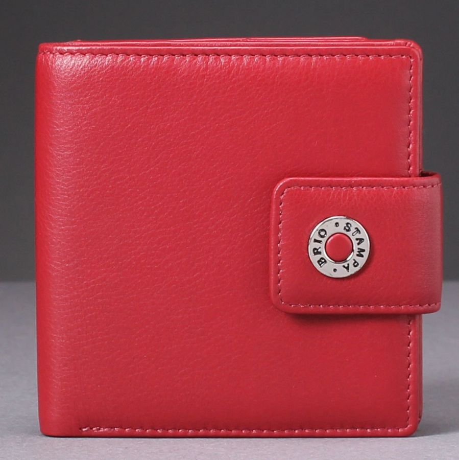 Кожаное женское портмоне с RFID защитой Stampa Brio 915-R-3431N Red