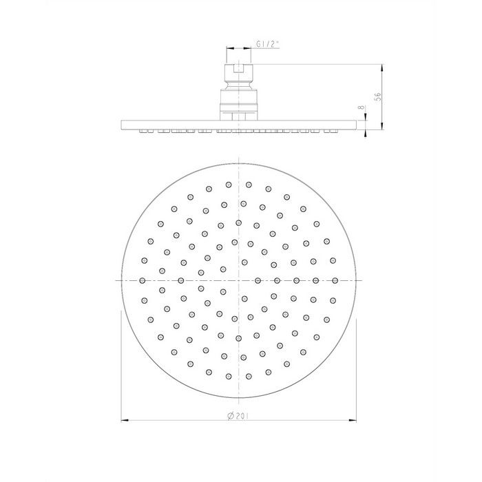 Верхний душ OMNIRES D=20 см WG120 схема 2