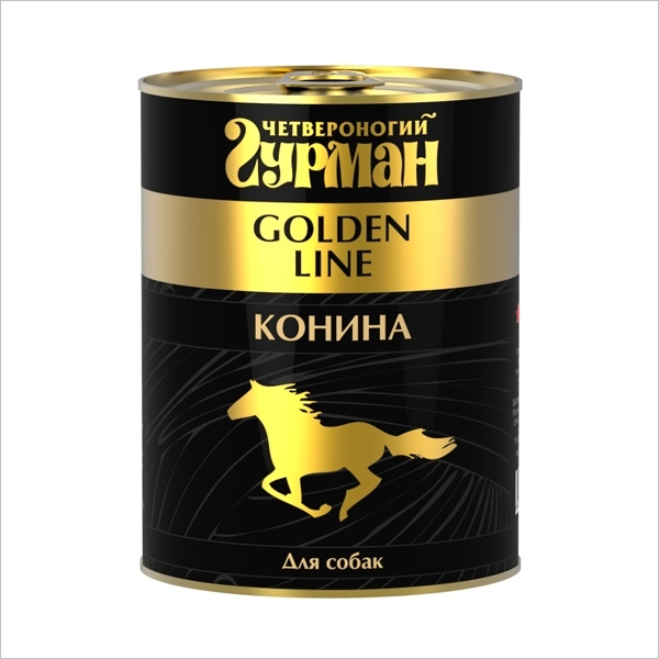 Влажный корм для собак всех пород Четвероногий Гурман Golden с кониной в желе