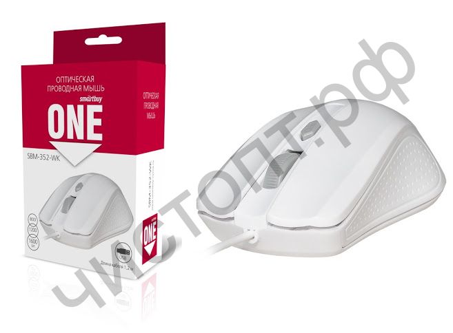 Мышь провод.USB Smartbuy ONE 352 белая (SBM-352-WK)