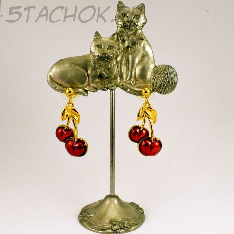 Серьги-гвоздики "Вишенки" (Avon США)