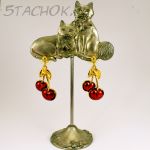 Серьги-гвоздики "Вишенки" (Avon США)