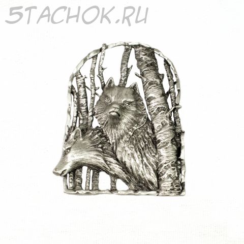 Брошь "Волки в лесу" (JJ США)