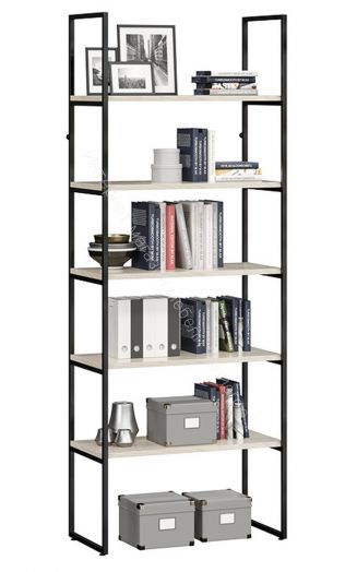 Стеллаж «Лофт» Тип 1 (800) Черный/Дуб крафт белый