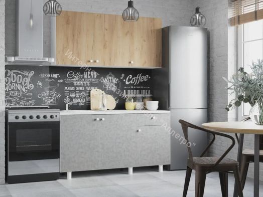 Кухонный гарнитур "Point" 1500 Крафт золотой/Бетон