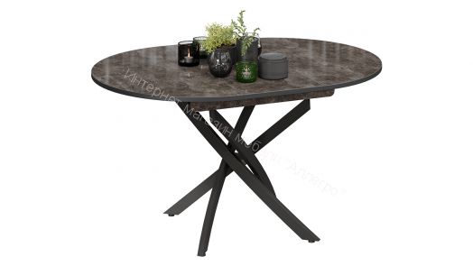 Стол обеденный «Diamond» Тип 3 (Черный муар/Ателье темный глянец)